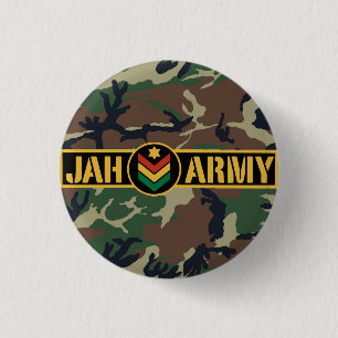 Jah Army Jah Rastafari Reggae Rasta Roots Button