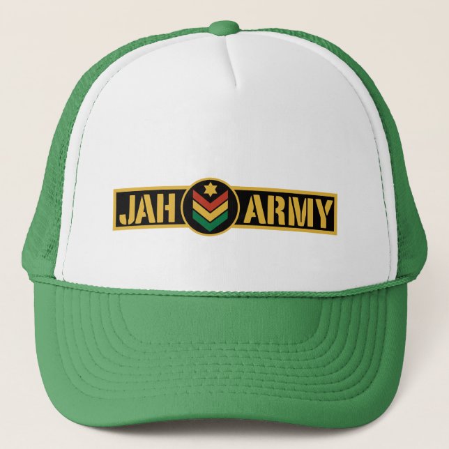 Jah Army - Reggae Rasta Roots - Trucker Cap Truckerkappe (Vorderseite)