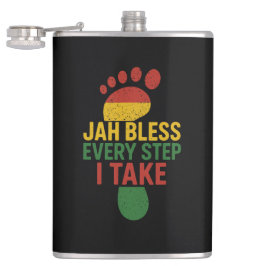 Jah Bless Every Step I take Rasta Flachmann