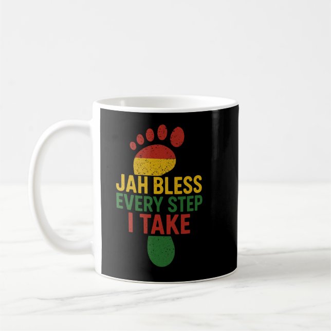 Jah Bless Every Step I take Rasta  Kaffeetasse (Links)
