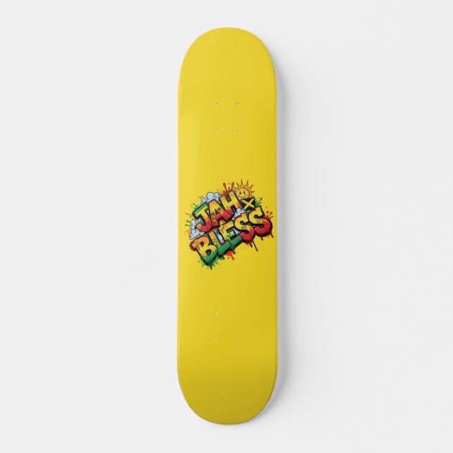 Jah Bless Reggae Skateboard (Vorne)