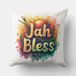 Jah Bless Reggae Watercolor  Kissen