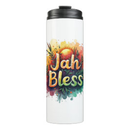 Jah Bless Reggae Watercolor Portable Thermal Bottl Thermosbecher