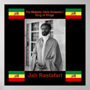Jah Rastafari, Haile Selassie I Canvas Print 1,5 f Poster