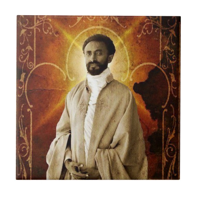 Jah Rastafari Haile Selassie Rasta Livity Roots  Fliese (Vorderseite)