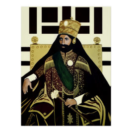 Jah Rastafari Haile Selassie Rasta Livity Roots Poster