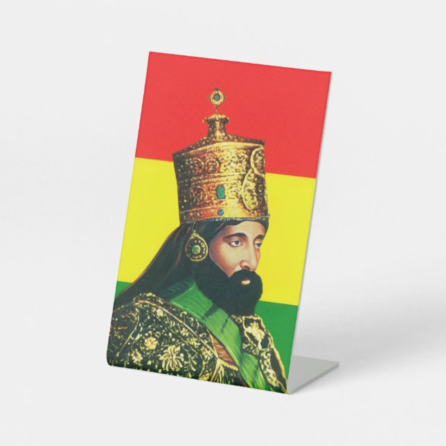 Jah Rastafari Haile Selassie Rasta Livity Roots Sockelschild (Vorderseite)