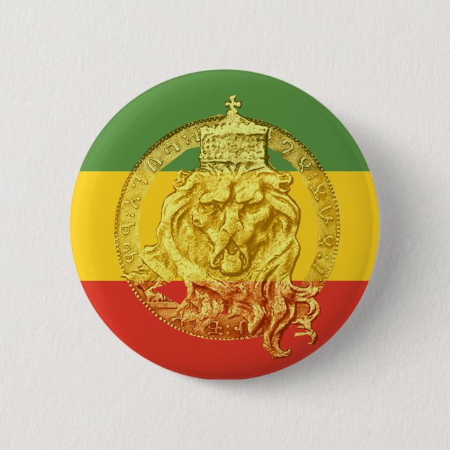 Jah Rastafari Lion of Judah Button (Vorderseite)