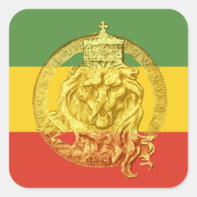 Jah Rastafari Lion von Judah Sticker (Vorderseite)