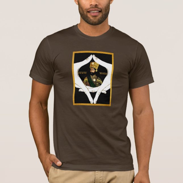 Jah Rastafari Rasta Reggae INI Haile Selassie  T-Shirt (Vorderseite)