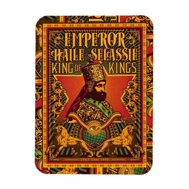 Jah Rastafari Selassie Rasta Reggae Afrika Roots Magnet (Vertikal)