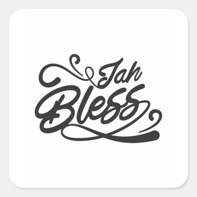 Jah Segen Quadratischer Aufkleber (Vorderseite)