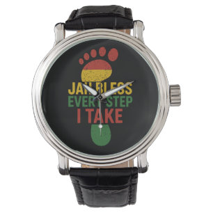 Jah segne jeden Schritt, den ich mache Rastafarian Armbanduhr
