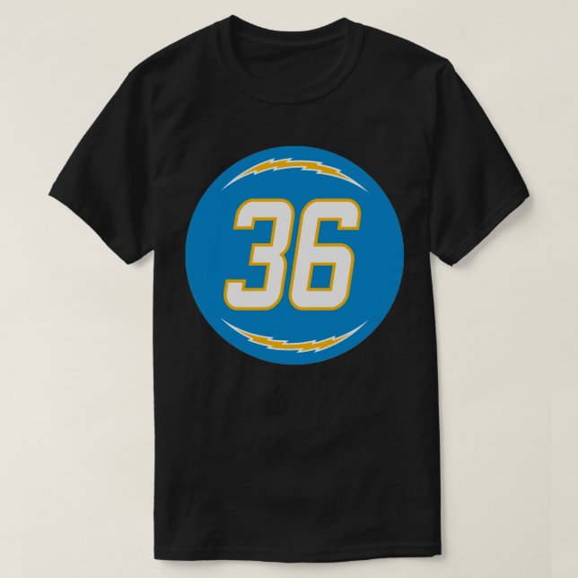 Jahleel Addae Number 36 Jersey Los Angeles Charger T-Shirt (Design vorne)