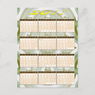 Jahr 2011 auf einen Blick Postkarte