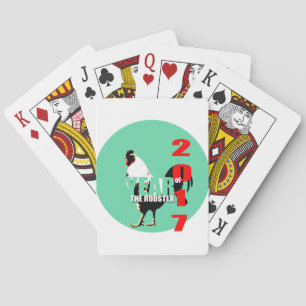 Jahr 2017: Rooster-Jahr im Green Circle Playing C Spielkarten