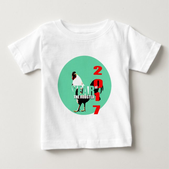 Jahr 2017: Rooster Year in Green Circle tee 1 (Vorderseite)