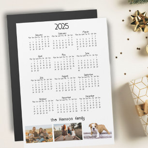 Jahr 2025 Kalender 3 Familienfoto Collage Magnet