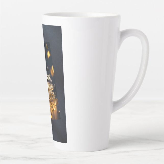 Jahr 2026 – Neustart, Grüße Latte Tasse (Rechts)