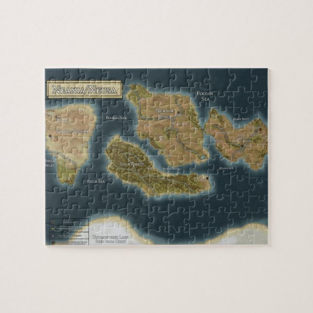 Jahr 642 Neania/Neusa Map Cover Art Puzzle (Horizontal)