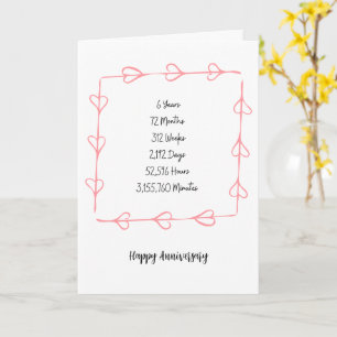 Jahr 6 Jubiläumskarte Karte