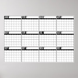 Jahr auf einen Blick undatierter minimalistischer Poster