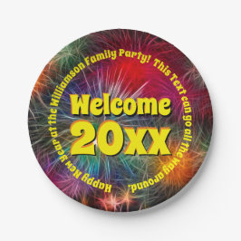 Jahr bearbeiten Text hinzufügen Name Neues Jahr 20 Pappteller