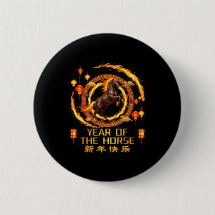 Jahr Chinesisches Feuerpferd Button