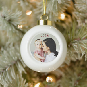 Jahr Datum Foto Geschenk Keramik Kugel-Ornament