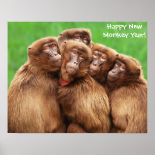 Jahr der Affenplakette Poster