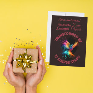 Jahr der benutzerdefinierten 12-Stufen-Erholung Feiertagskarte