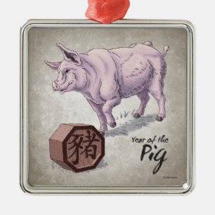 Jahr der chinesischen Tierkreis-Kunst des Silbernes Ornament