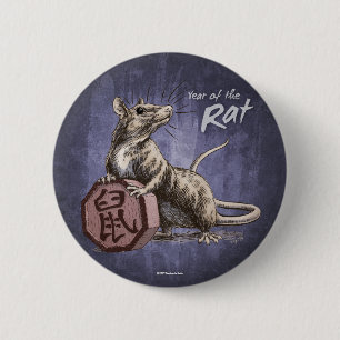 Jahr der Chinesischen Zodiac-Kunst Button