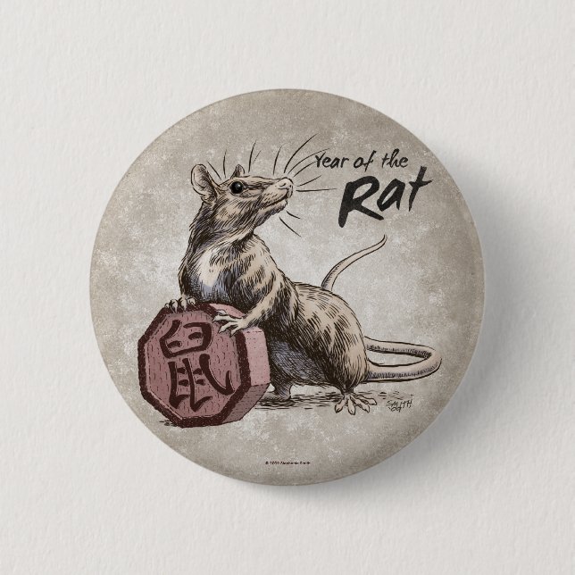 Jahr der Chinesischen Zodiac-Kunst Button (Vorderseite)