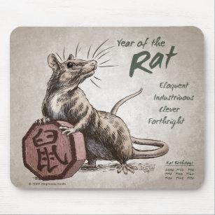 Jahr der Chinesischen Zodiac-Kunst Mousepad