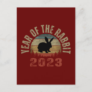 JAHR DER EINLADUNG VON RABBIT 2023 POSTKARTE