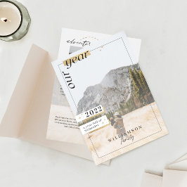 Jahr der Fotos der Überprüfungsfamilie Jahr voller Feiertagskarte