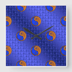 Jahr der Holzochse Quadratische Wanduhr