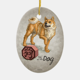 Jahr der Hundechinesischen Tierkreis-Kunst Keramik Ornament
