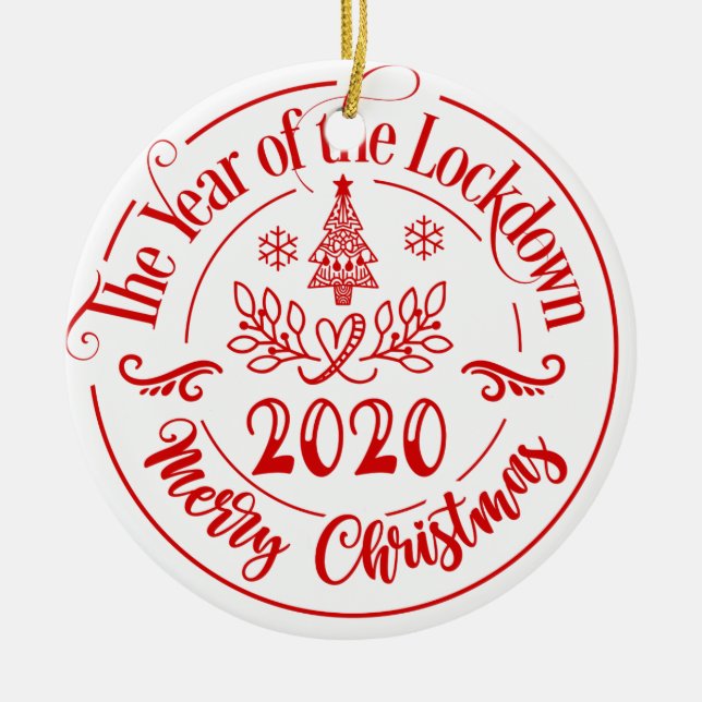Jahr der Lockdown Quarantine 2020 Keramik Ornament (Vorne)