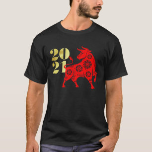Jahr der Ochse 2021 Chinesisches neues Jahr T-Shirt