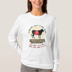 Jahr der Ochsen-Qualitäts-Damen-langen Hülse T-Shirt