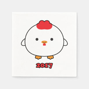 Jahr der Papierservietten des Hahn-2017