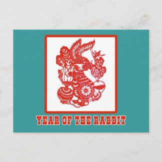 Jahr der Rabbit-Chinesischen Zeitschrift Schneiden Feiertagspostkarte