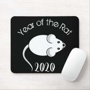 Jahr der Ratte 2020 Maus mit Text Mousepad