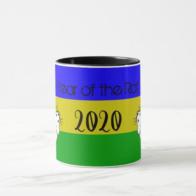 Jahr der Ratte 2020 Maus mit Text Tasse (Zentrum)