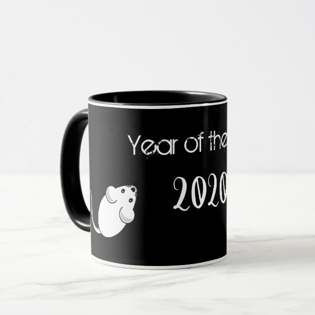 Jahr der Ratte 2020 Maus mit Text Tasse (Vorderseite Links)