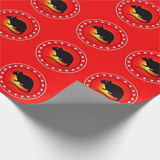 Jahr der Ratte Geschenkpapier (Ecke)