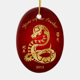 Jahr der Schlange 2013 - Chinesisches Neujahrsfest Keramikornament