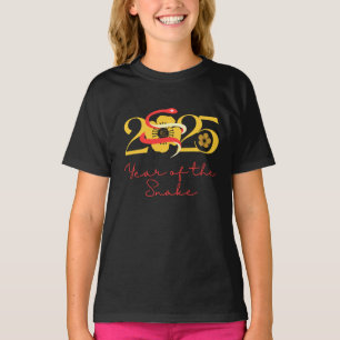 Jahr der Schlange 2025 Blume T-Shirt